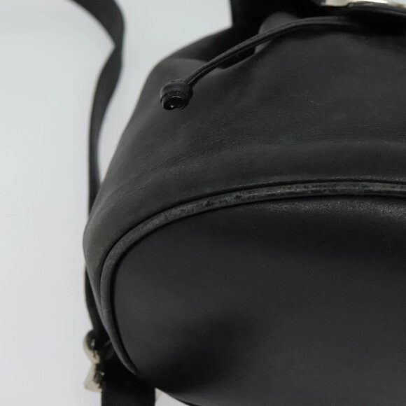 Salvatore Ferragamo Gancini Backpack Leather Black Silver Auth gh705 main image 11